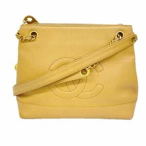 CHANEL Cream Caviar Leather Tote Bag